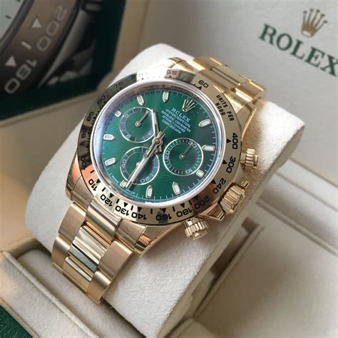 rolex daytona yellow gold green dial price